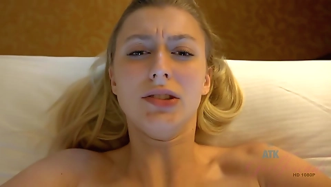 Sexy brunette fucked in the kitchen